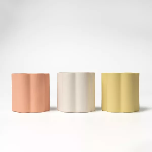 အနုပညာ Floral Edge Edge Edge Ceramic ဖယောင်းတိုင် အနုပညာ Floral Edge Edge Edge Ceramic ဖယောင်းတိုင်