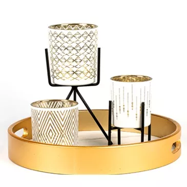 ဇိမ်ခံပုံစံဖန်ခွက်ဖယောင်းတိုင်ကိုင်ဆောင်သူ